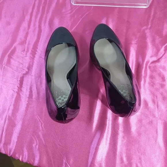 Vince Camuto Womens SZ 6.5M Zella Pump High Heel Black Patent Dress Shoe Classic - Picture 6 of 9